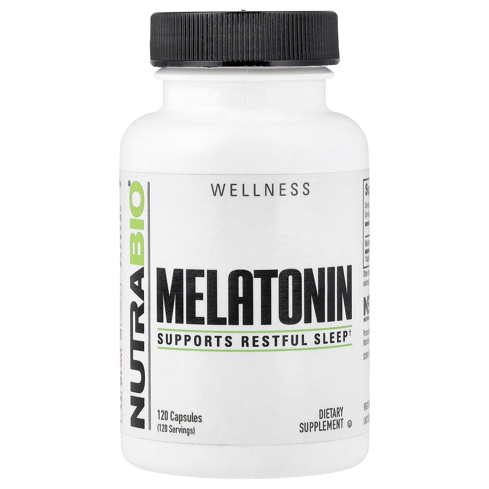 NutraBio, Melatonin, 120 Capsules (3 mg per Capsule)