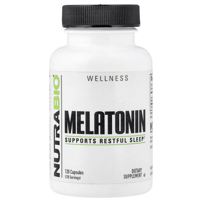 NutraBio, Melatonin, 120 Capsules (3 mg per Capsule)