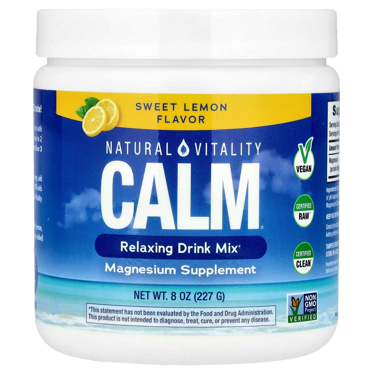 Natural Vitality, CALM®, Relaxing Drink Mix, Sweet Lemon, 8 oz (227 g)