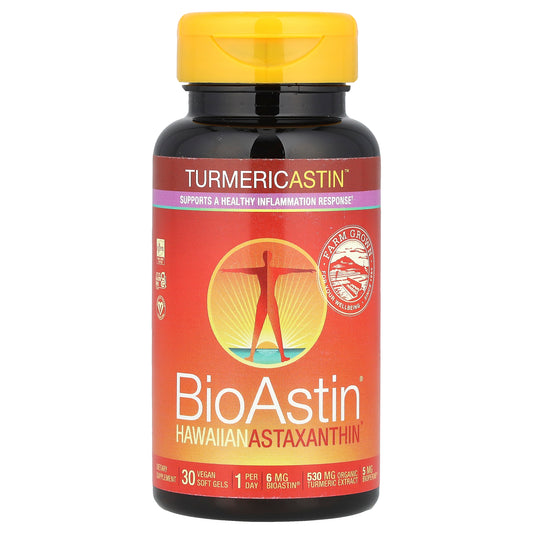 Nutrex Hawaii, Turmericastin™, BioAstin® Hawaiian Astaxanthin®, 30 Vegan Soft Gels