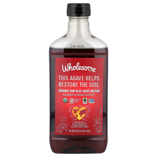 Wholesome Sweeteners, Organic Raw Blue Agave Nectar, 18.5 oz (525 g)