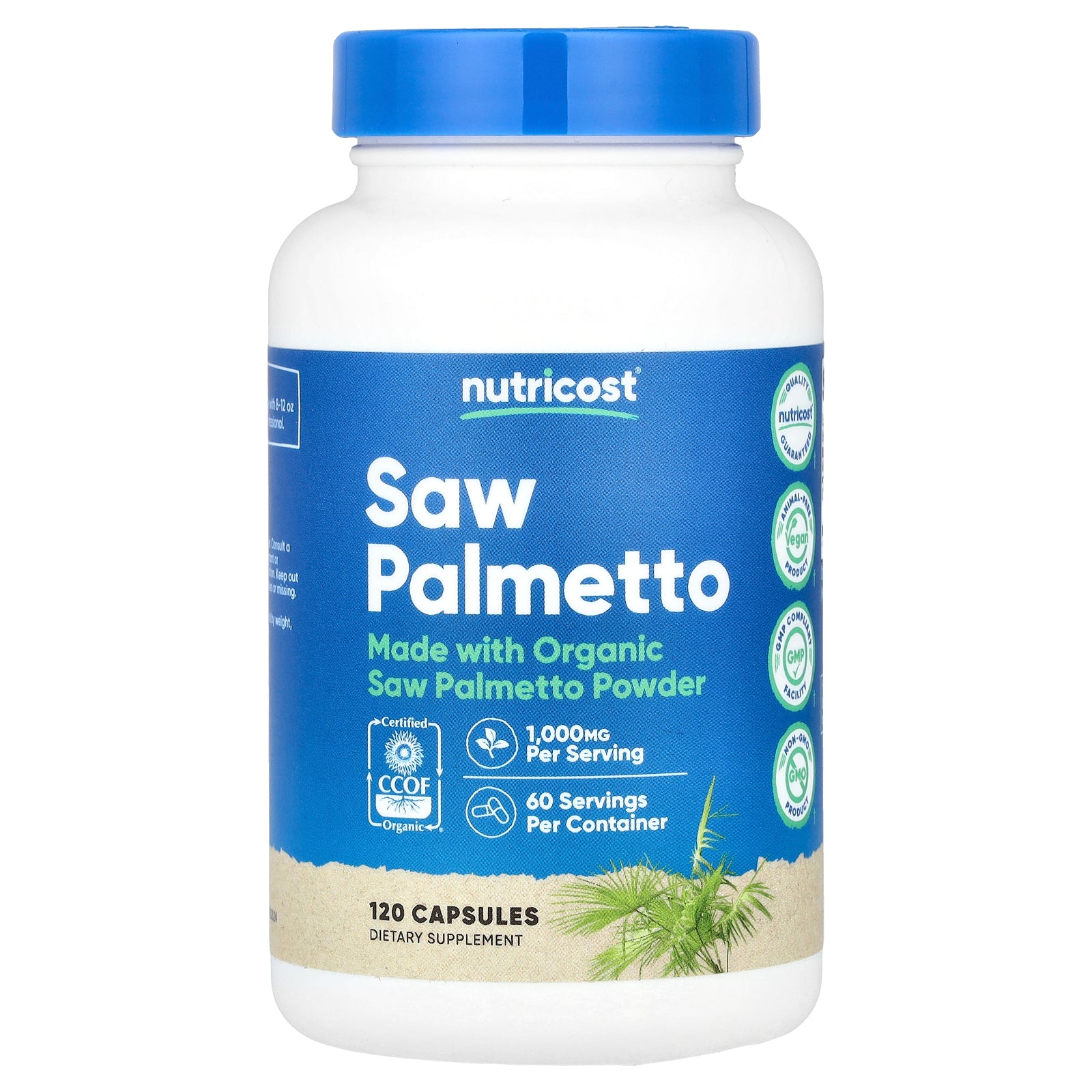 Nutricost, Saw Palmetto, 1,000 mg, 120 Capsules (500 mg per Capsule)