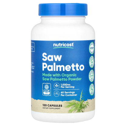 Nutricost, Saw Palmetto, 1,000 mg, 120 Capsules (500 mg per Capsule)