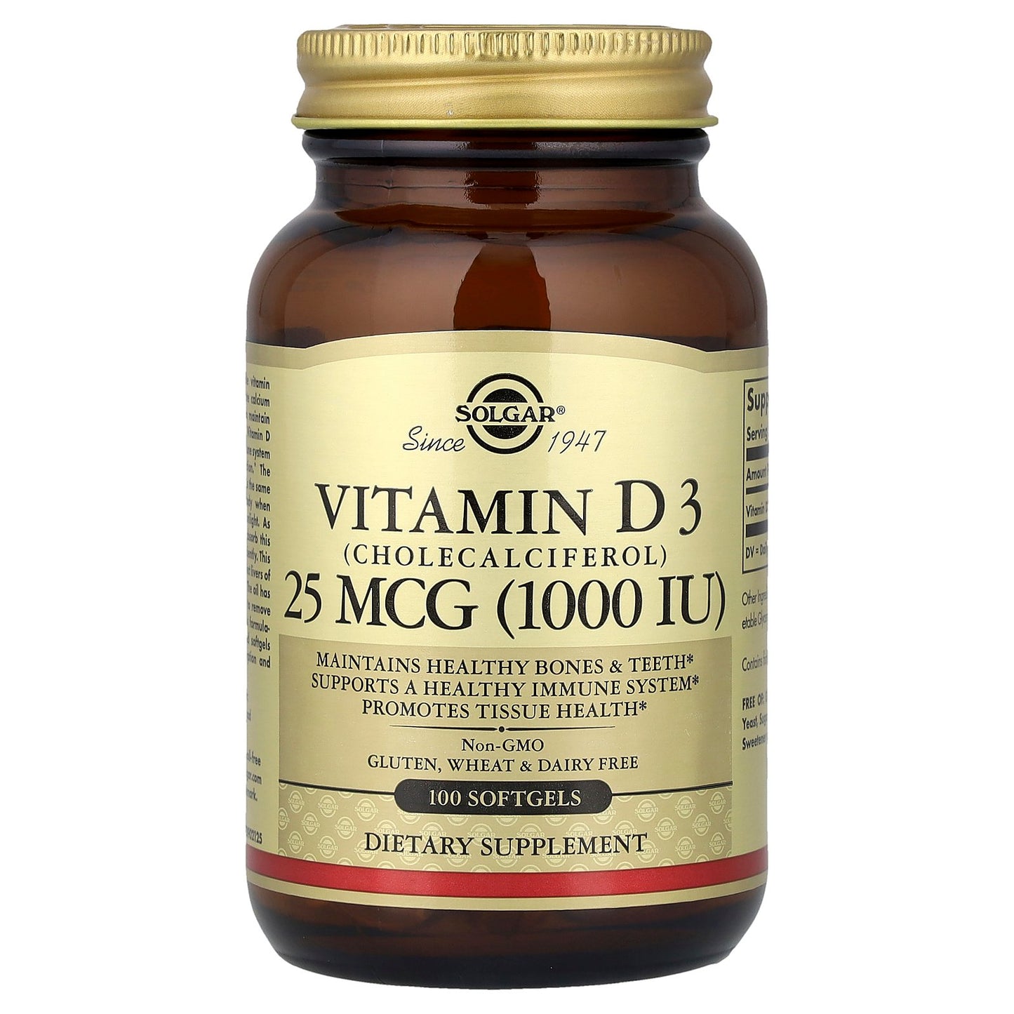 Solgar, Vitamin D3, 25 mcg (1,000 IU), 100 Softgels