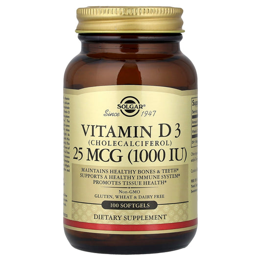 Solgar, Vitamin D3, 25 mcg (1,000 IU), 100 Softgels