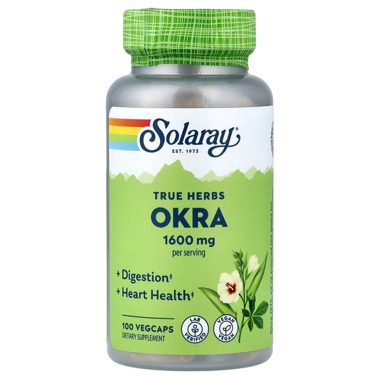 Solaray, True Herbs, Okra, 100 VegCaps (400 mg per Capsule)