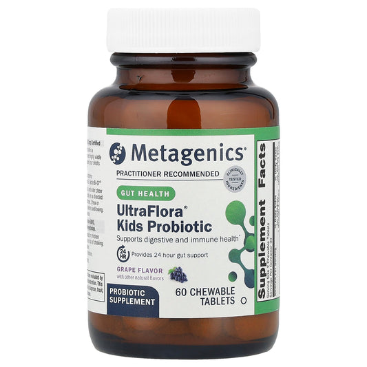 Metagenics, UltraFlora® Kids Probiotic, Grape, 60 Chewable Tablets
