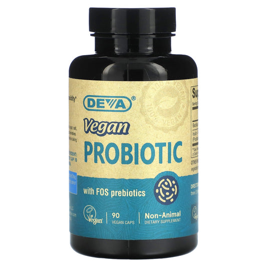 Deva, Vegan Probiotic with FOS Prebiotic, 90 Vegan Caps