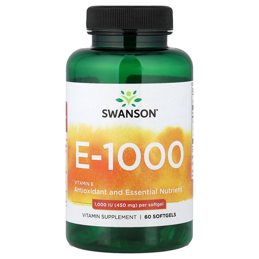 Swanson, Vitamin E-1000, 450 mg (1,000 IU), 60 Softgels