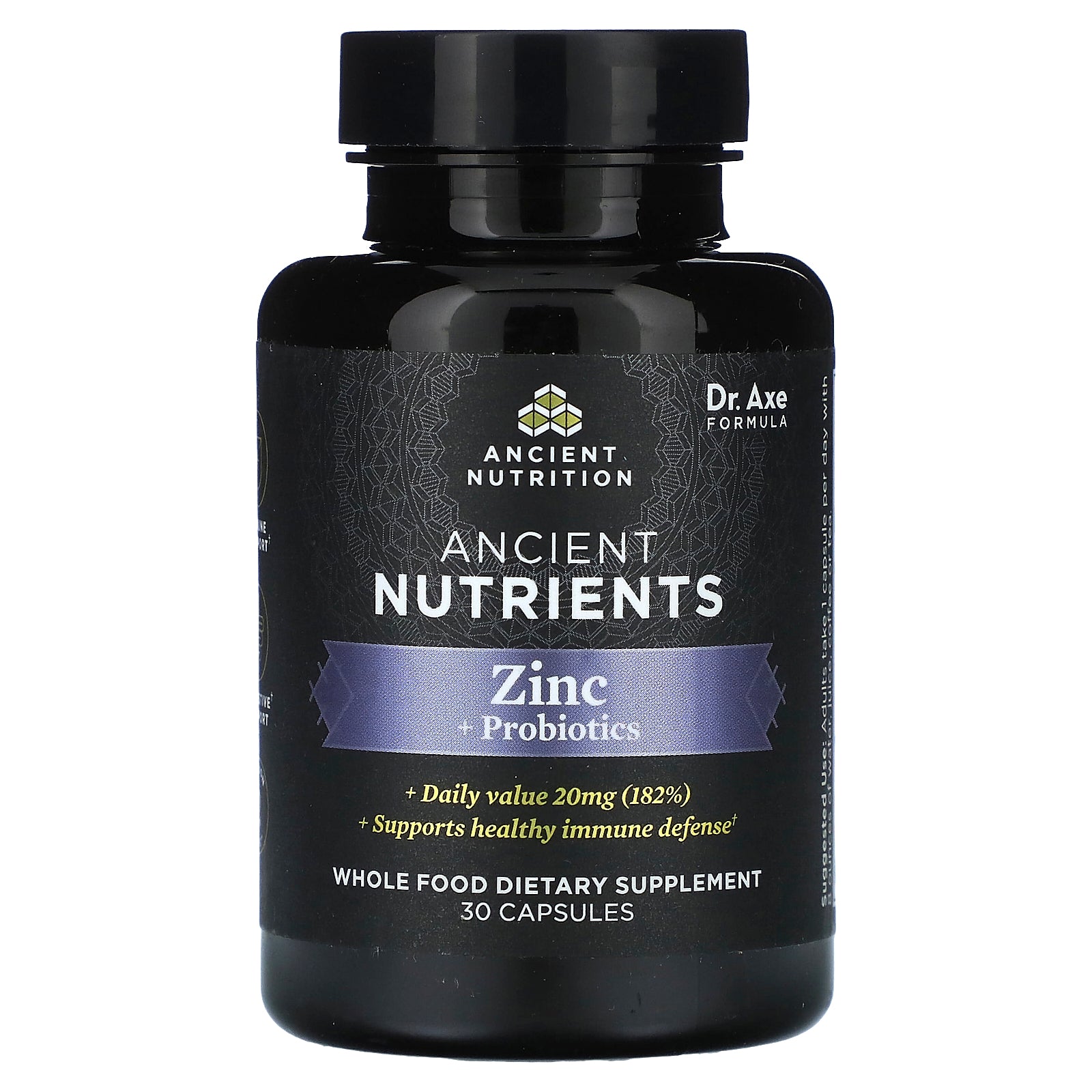 Ancient Nutrition, Zinc + Probiotics, 30 Capsules