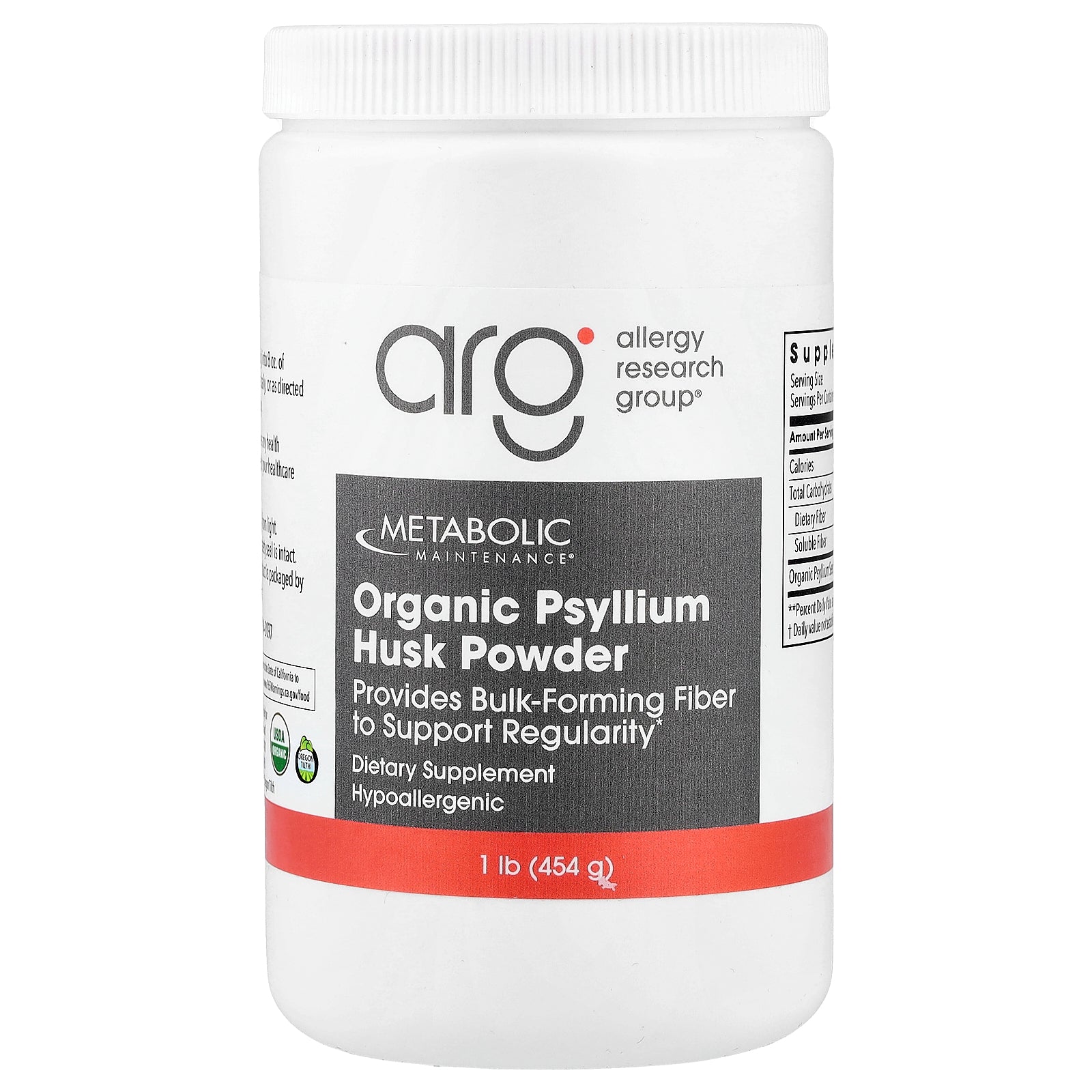 Metabolic Maintenance, Organic Psyllium Husk Powder , 1 lb (454 g)