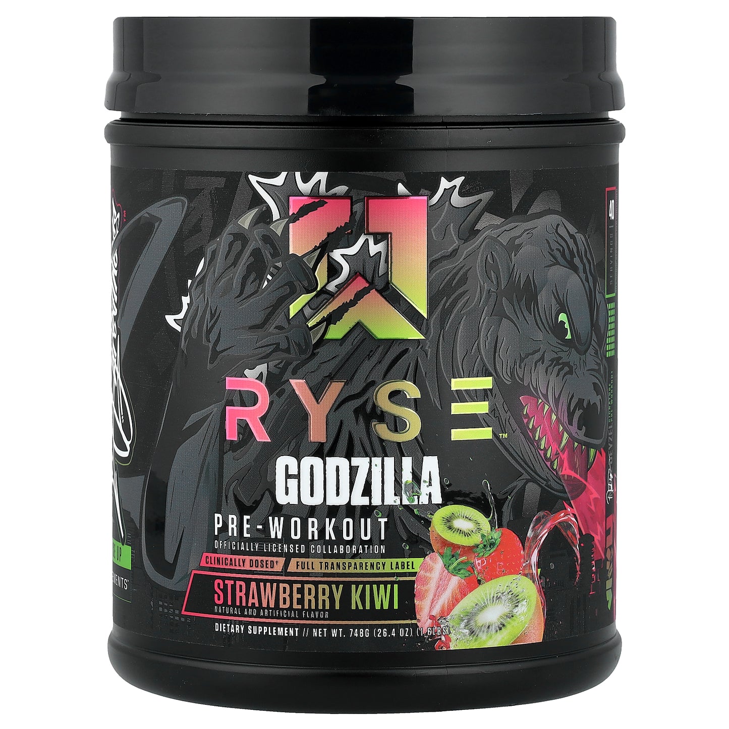 RYSE, Godzilla, Pre-Workout, Strawberry Kiwi, 1.6 lbs (748 g)
