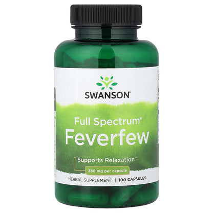 Swanson, Full Spectrum® Feverfew, 380 mg, 100 Capsules