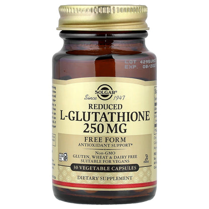 Solgar, Reduced L-Glutathione, 250 mg, 30 Vegetable Capsules