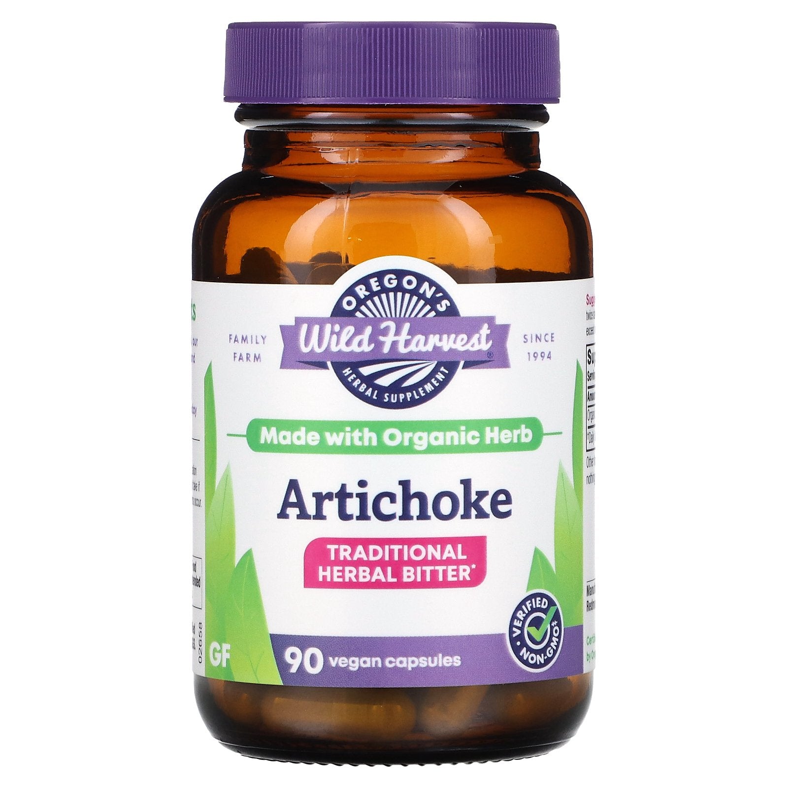 Oregon's Wild Harvest, Artichoke, 90 Vegan Capsules