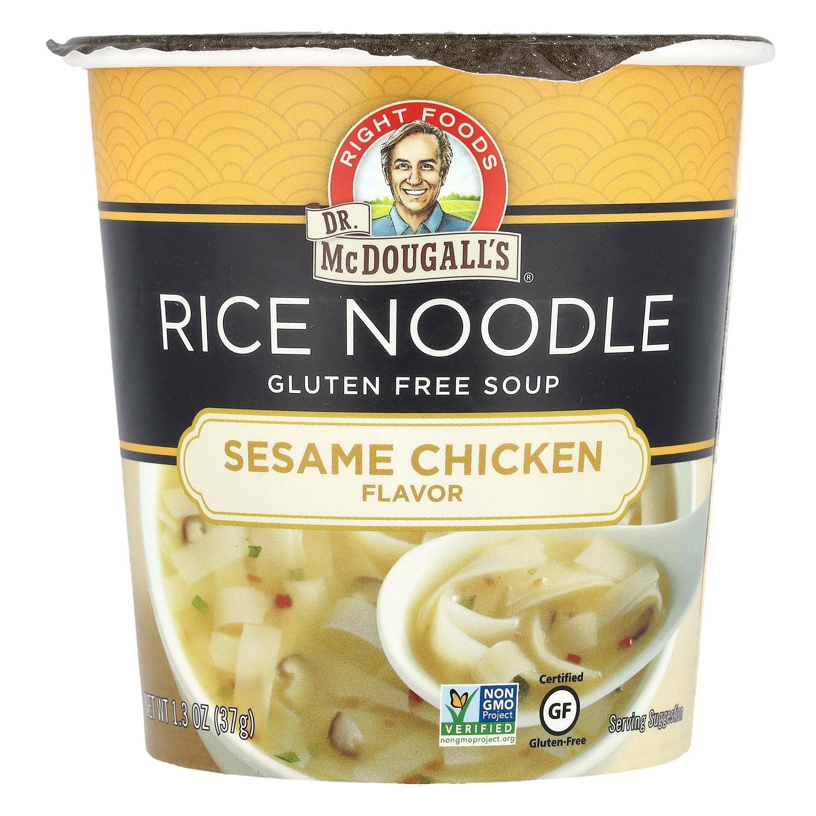 Dr. McDougall's, Rice Noodle Gluten Free Soup, Sesame Chicken, 1.3 oz (37 g)