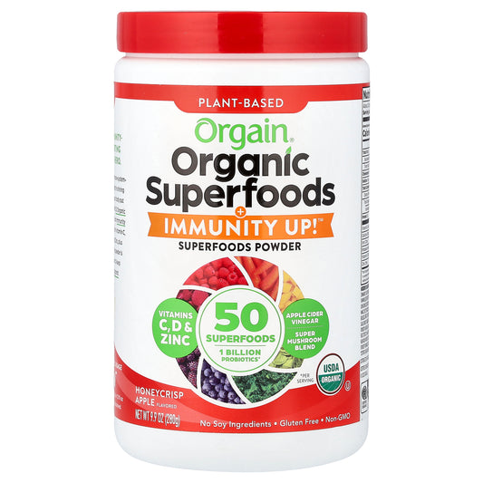 Orgain, Organic Superfoods + Immunity Up™, Plant-Based, Honeycrisp Apple, 9.9 oz (280 g)