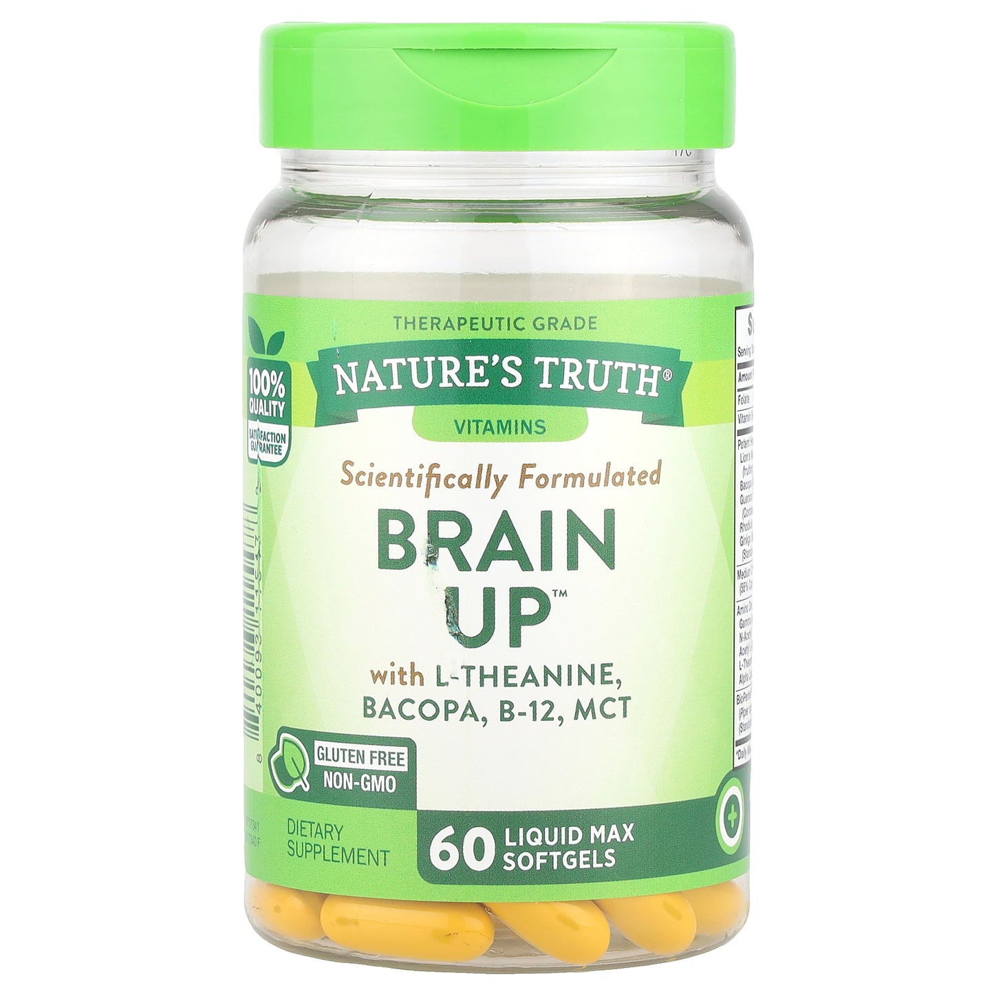 Nature's Truth, Brain Up™, With L-Theanine, Bacopa, B-12, MCT, 60 Liquid Max Softgels