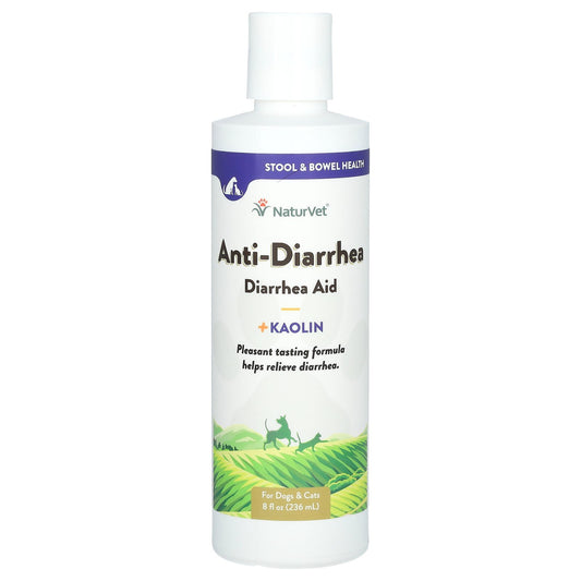 NaturVet, Anti-Diarrhea, Diarrhea Aid + Kaolin, For Dogs & Cats, 8 fl oz (236 ml)