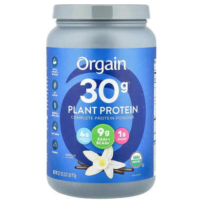 Orgain, Complete Plant Protein Powder, Vanilla, 2.01 lb (912 g)