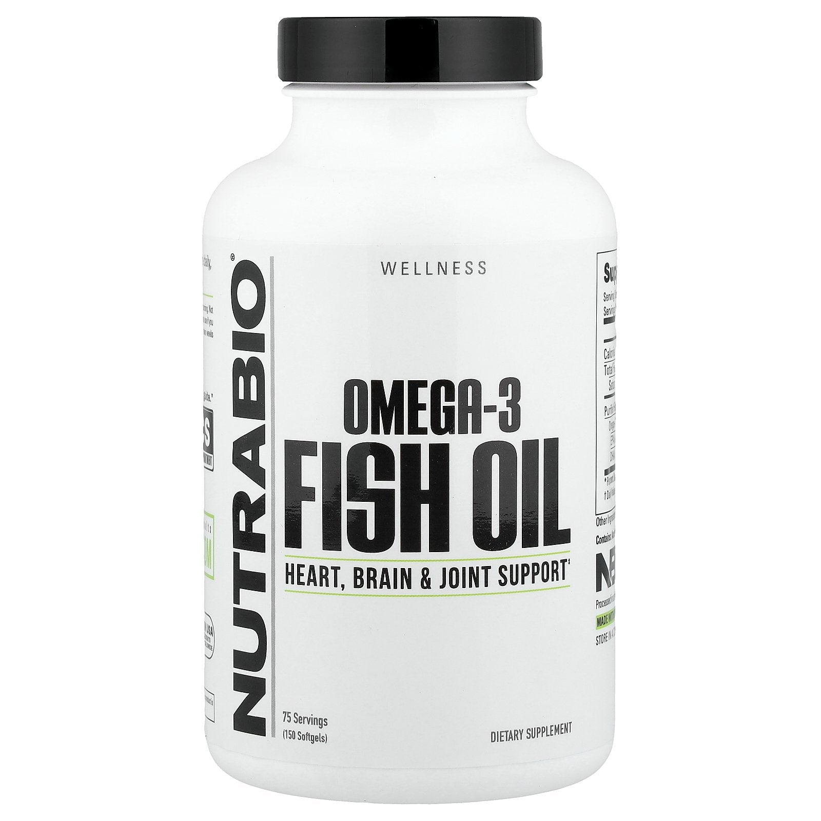NutraBio, Omega-3 Fish Oil, 150 Softgels (1,000 mg per Softgel)