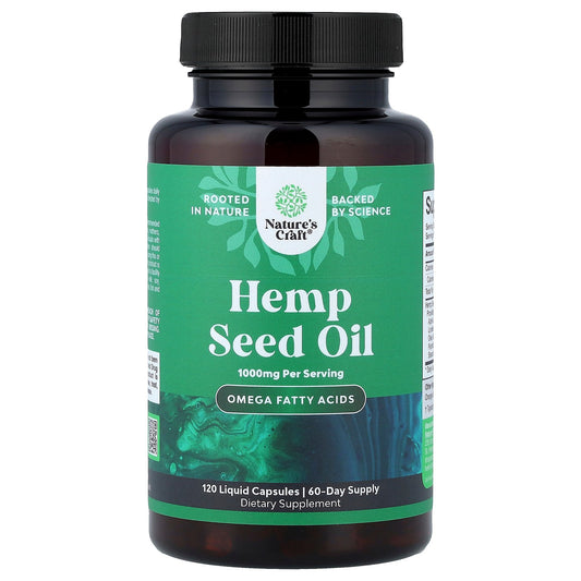 Nature's Craft, Hemp Seed Oil, 120 Liquid Capsules (500 mg per Capsule)