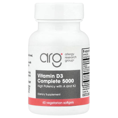 Allergy Research Group, Vitamin D3 Complete 5000, 60 Vegetarian Softgels