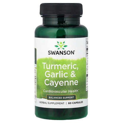 Swanson, Turmeric, Garlic & Cayenne, 60 Capsules