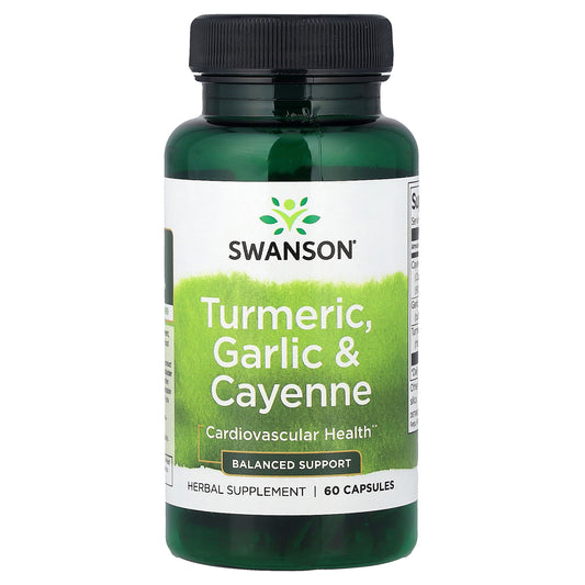 Swanson, Turmeric, Garlic & Cayenne, 60 Capsules