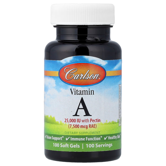 Carlson, Vitamin A, 7,500 mcg RAE (25,000 IU), 100 Soft Gels