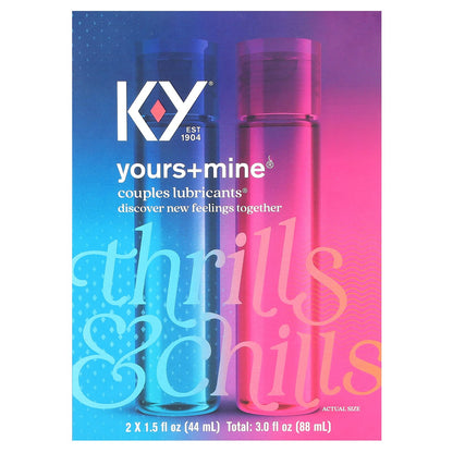 K-Y, Yours+Mine, Couples Lubricants , 2 Count, 1.5 fl oz (44 ml) Each