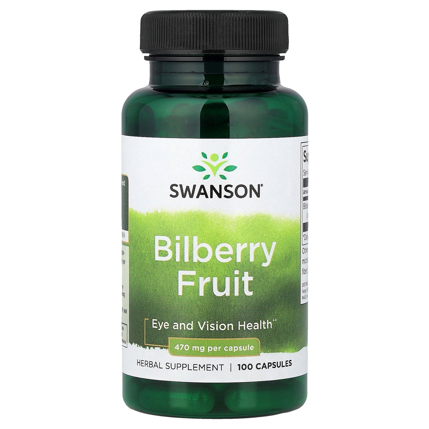 Swanson, Bilberry Fruit, 470 mg, 100 Capsules