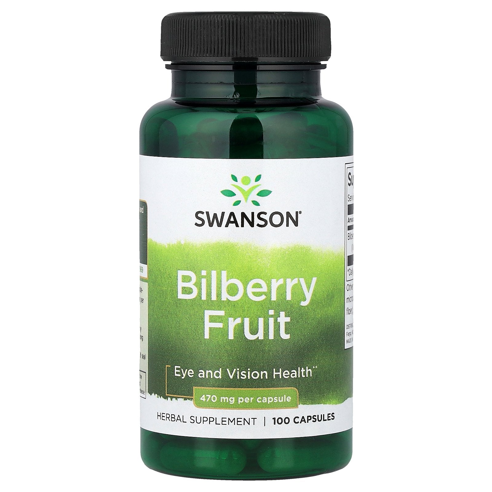 Swanson, Bilberry Fruit, 470 mg, 100 Capsules