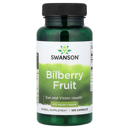 Swanson, Bilberry Fruit, 470 mg, 100 Capsules