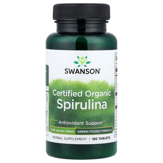 Swanson, Certified Organic Spirulina, 180 Tablets