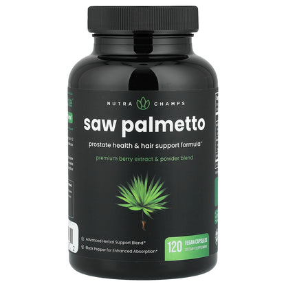 NutraChamps, Saw Palmetto, 120 Vegan Capsules