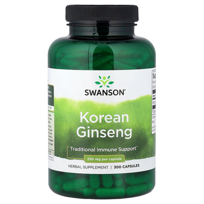Swanson, Korean Ginseng, 300 Capsules (250 mg per Capsule)
