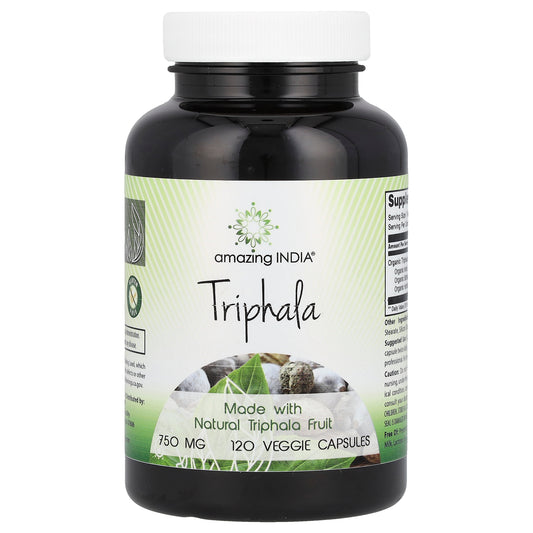 Amazing India, Triphala, 750 mg, 120 Veggie Capsules