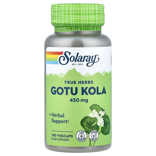 Solaray, True Herbs, Gotu Kola, 450 mg, 100 VegCaps