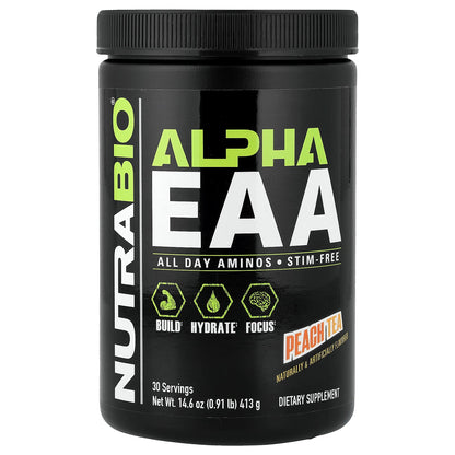 NutraBio, Alpha EAA, Peach Tea, 0.91 lb (413 g)