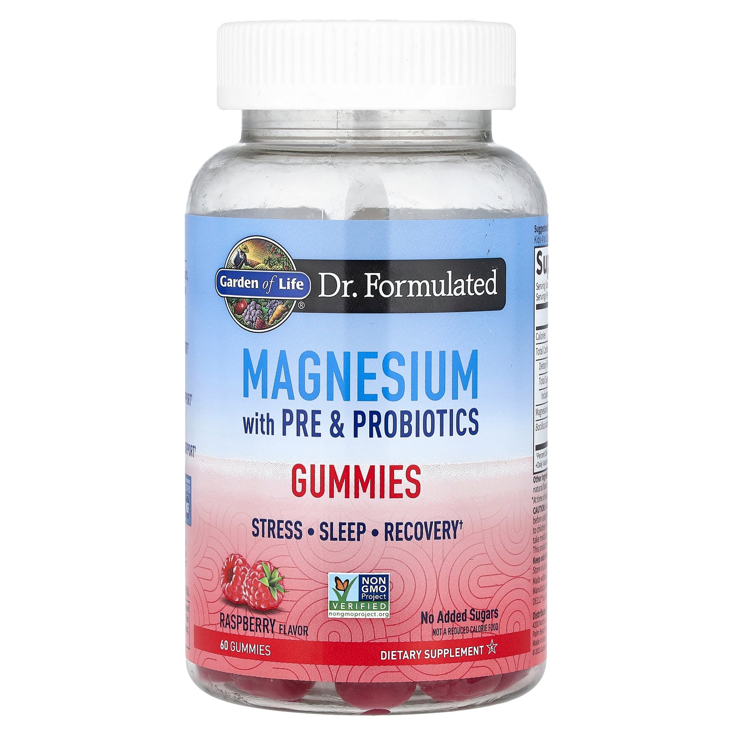 Garden of Life, Magnesium with Pre & Probiotics Gummies, Raspberry , 60 Gummies