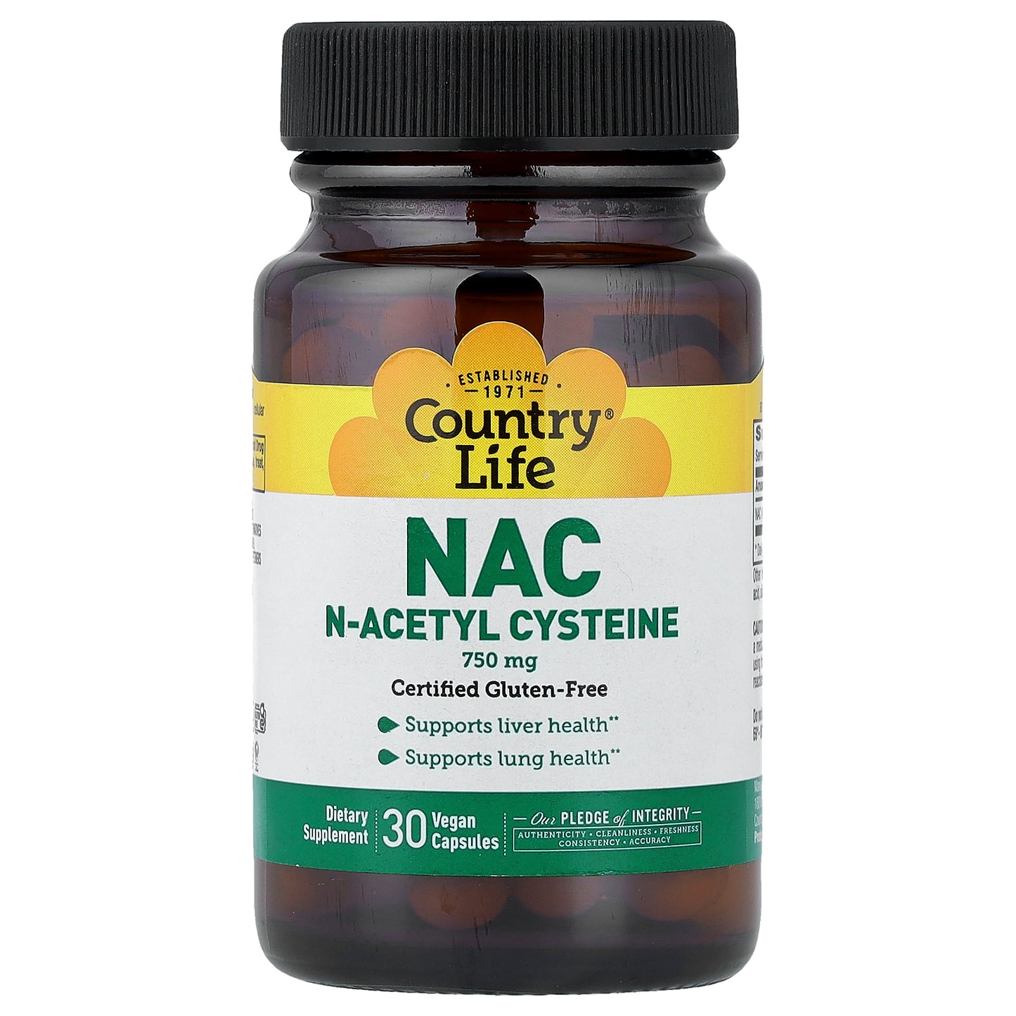 Country Life, NAC, 750 mg, 30 Vegan Capsules