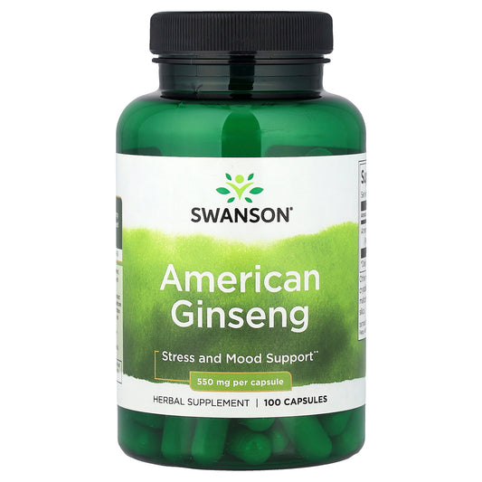 Swanson, American Ginseng , 550 mg , 100 Capsules