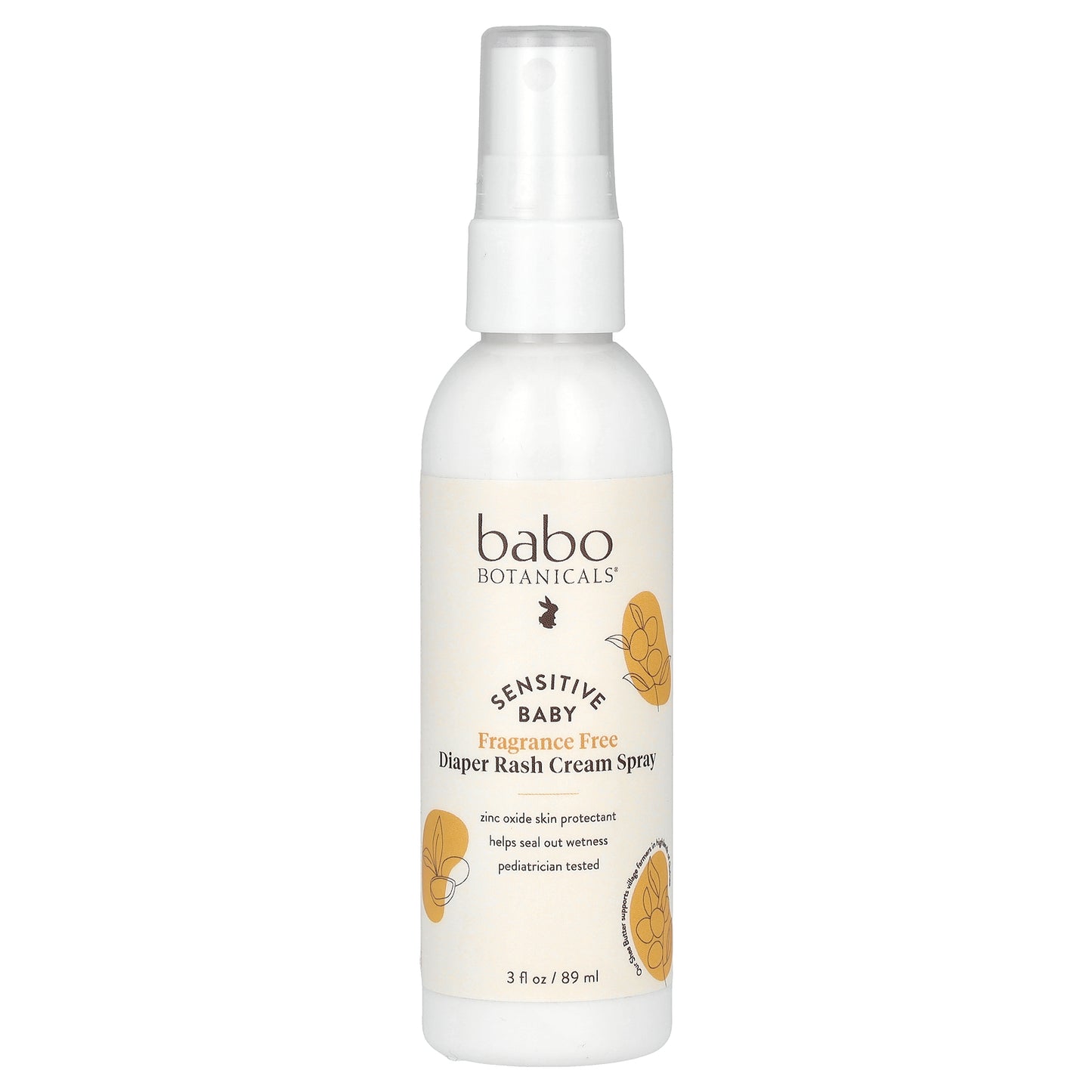 Babo Botanicals, Sensitive Baby, Diaper Rash Cream Spray, Fragrance Free, 3 fl oz (89 ml)