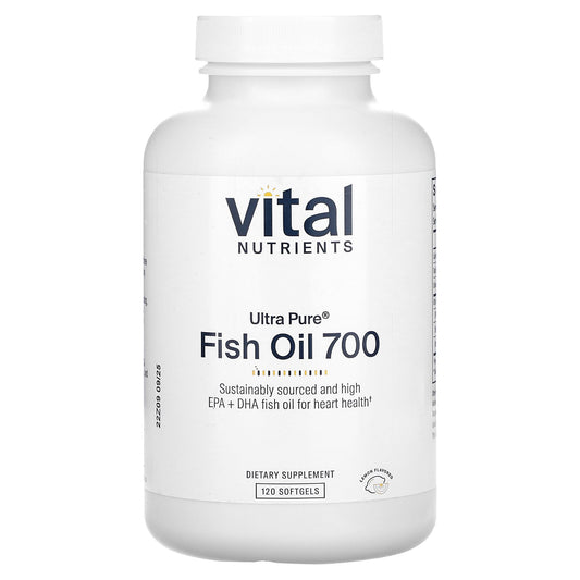 Vital Nutrients, Ultra Pure Fish Oil 700, Lemon, 120 Softgels