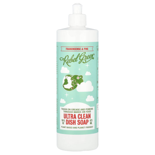 Rebel Green, Ultra Clean Dish Soap, Frankincense & Pine, 16 fl oz (473 ml)