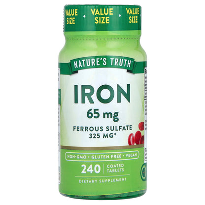 Nature's Truth, Iron, 65 mg, 240 Coated Tablets