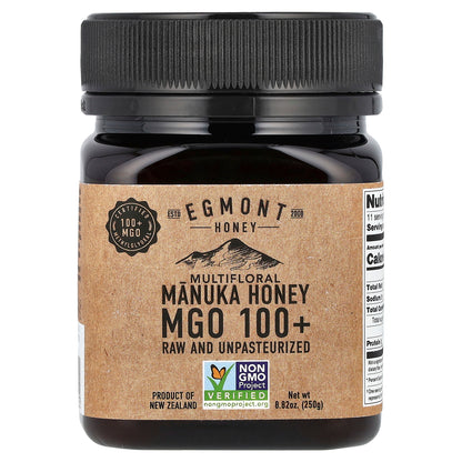 Egmont Honey, Multifloral Manuka Honey, Raw And Unpasteurized, MGO 100+, 8.82 oz (250 g)