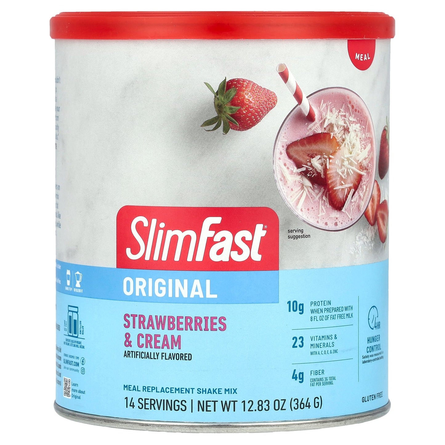 SlimFast, Original, Meal Replacement Shake Mix, Strawberries & Cream, 12.83 oz (364 g)