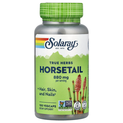 Solaray, True Herbs, Horsetail, 100 VegCaps (440 mg per Capsule)